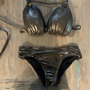 La Blanca Black Glossy Bikini Swimwear